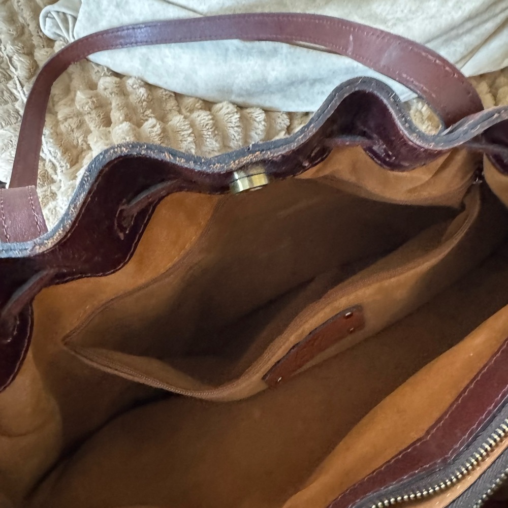 Patricia Nash Leather Drawstring Witney Tote - Distressed British Tan - Picture 10 of 12
